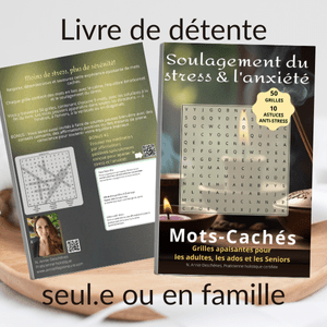 Livre de mots cachés anti-stress; word search puzzle book